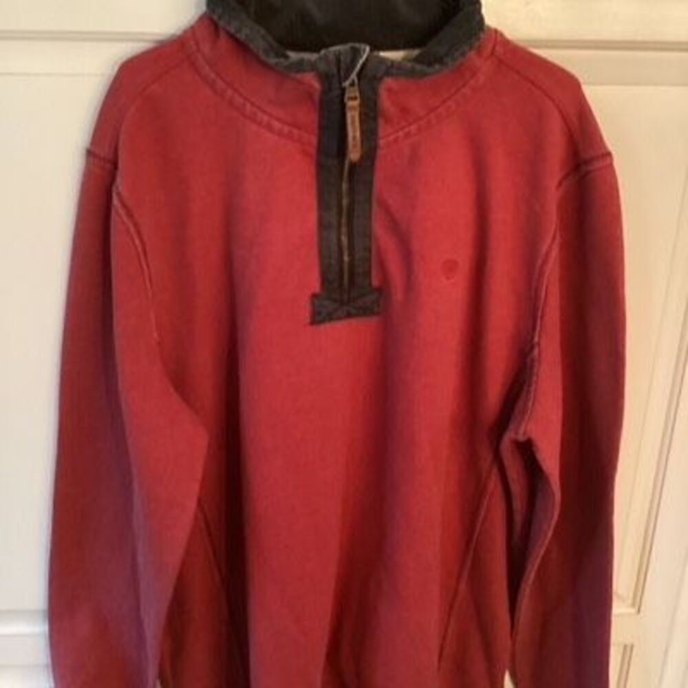 FatFace Airlie 1/4 Zip Pullover Sz XL Red Gray United Kingdom